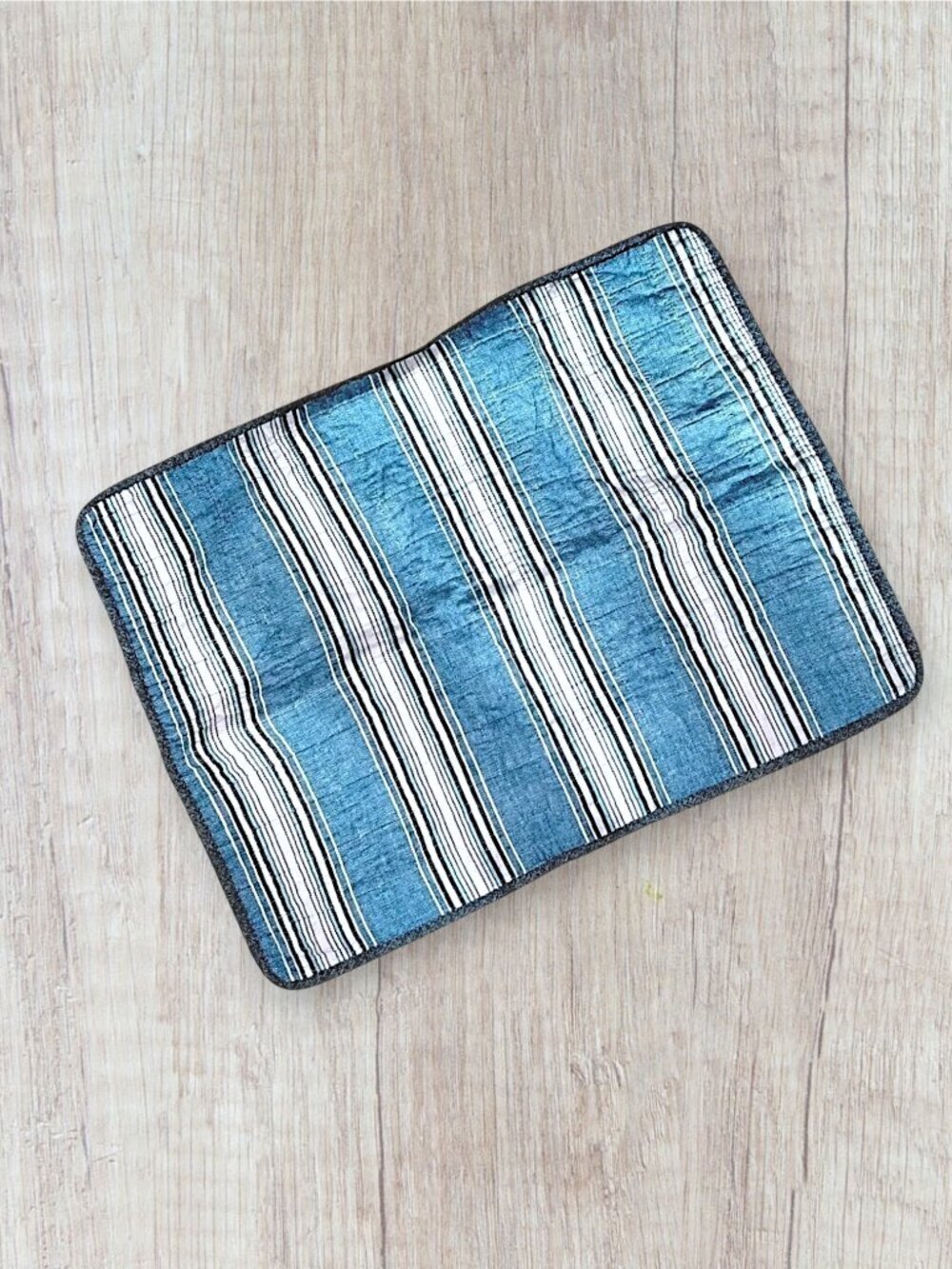 Nautica Guthrie Blue Chambray Stripe Standard Pillow Sham Coastal Cottage